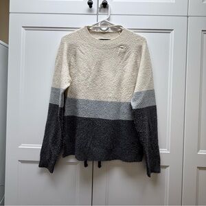 Colorblock Sweater in Cream, Gray, and Black